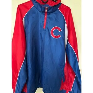 Chicago Cubs Blue Men's Quarter-Zip Pull Over Light Weight Windbeaker MLB XL
